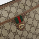 GUCCI GG Supreme Web Sherry Line Bag PVC Beige Gold 89 02 077 Auth BA10130-18
