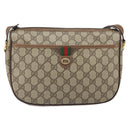 GUCCI GG Supreme Web Sherry Line Bag PVC Beige Gold 89 02 077 Auth BA10130-13