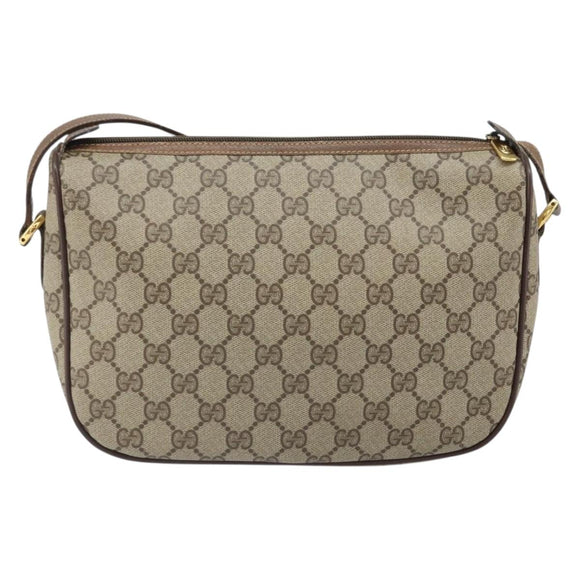 GUCCI GG Supreme Web Sherry Line Bag PVC Beige Gold 89 02 077 Auth BA10130