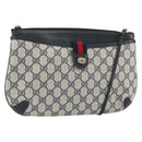 GUCCI GG Supreme Sherry Line Shoulder Bag PVC Navy Gold 39 02 026 Auth BA10131-1