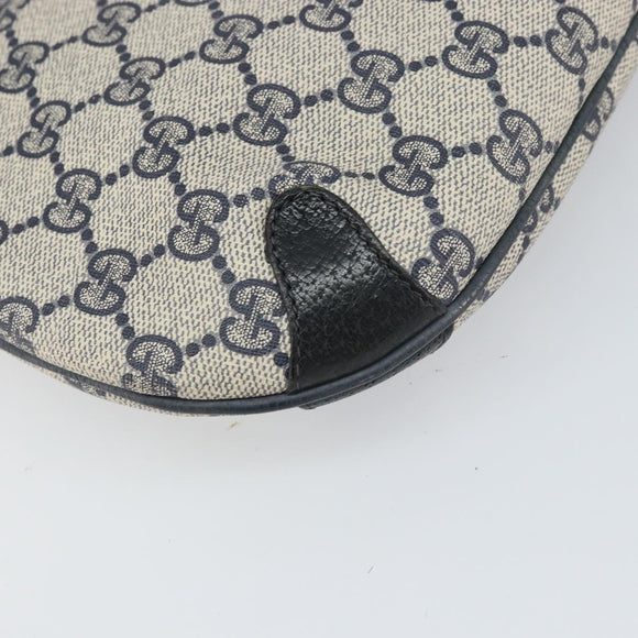GUCCI GG Supreme Sherry Line Shoulder Bag PVC Navy Gold 39 02 026 Auth BA10131
