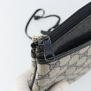 GUCCI GG Supreme Sherry Line Shoulder Bag PVC Navy Gold 39 02 026 Auth BA10131-15