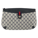 GUCCI GG Supreme Sherry Line Shoulder Bag PVC Navy Gold 39 02 026 Auth BA10131-2
