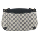 GUCCI GG Supreme Sherry Line Shoulder Bag PVC Navy Gold 39 02 026 Auth BA10131-3