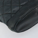 CHANEL Matelasse Chain Shoulder Bag Lamb Skin Black Gold CC Auth BA10132-17