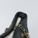 CHANEL Matelasse Chain Shoulder Bag Lamb Skin Black Gold CC Auth BA10132-7