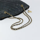 CHANEL Matelasse Chain Shoulder Bag Lamb Skin Black Gold CC Auth BA10132-8
