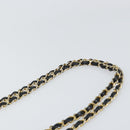 CHANEL Matelasse Chain Shoulder Bag Lamb Skin Black Gold CC Auth BA10132-14