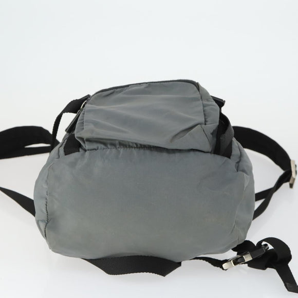 PRADA Backpack Nylon Gray Silver Auth BA10134