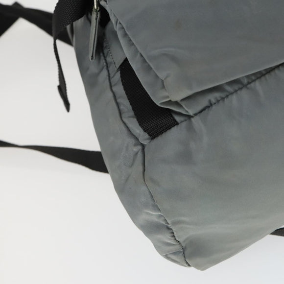 PRADA Backpack Nylon Gray Silver Auth BA10134