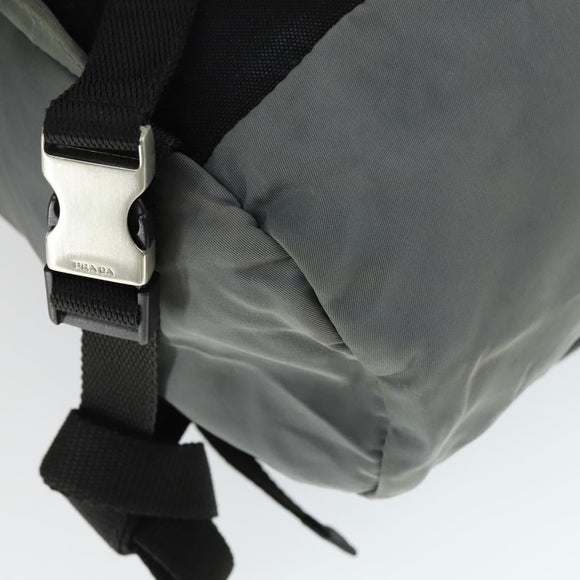 PRADA Backpack Nylon Gray Silver Auth BA10134
