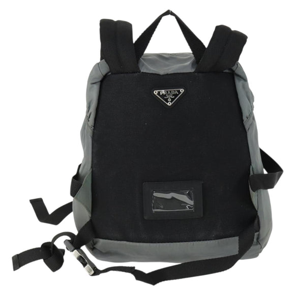 PRADA Backpack Nylon Gray Silver Auth BA10134