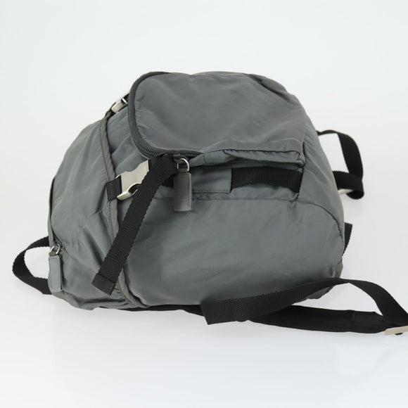 PRADA Backpack Nylon Gray Silver Auth BA10134