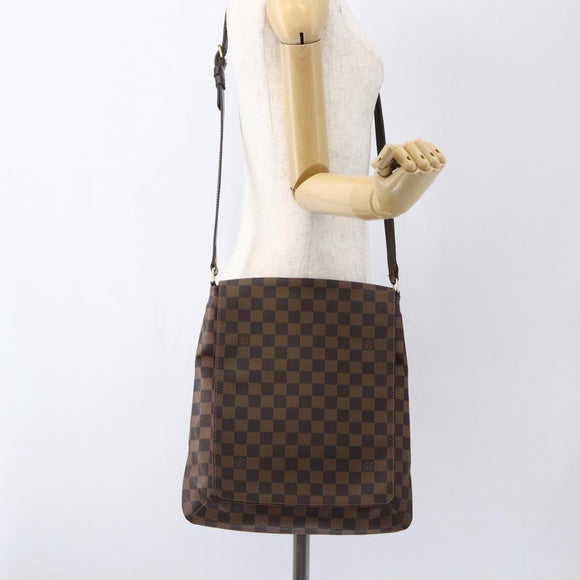 LOUIS VUITTON Damier Ebene Musette Schoudertas N51302 LV Auth BA10145