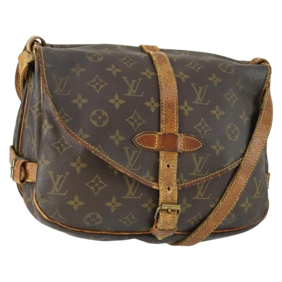 LOUIS VUITTON Monogram Saumur 30 Shoulder Bag M42256 LV Auth BA10158