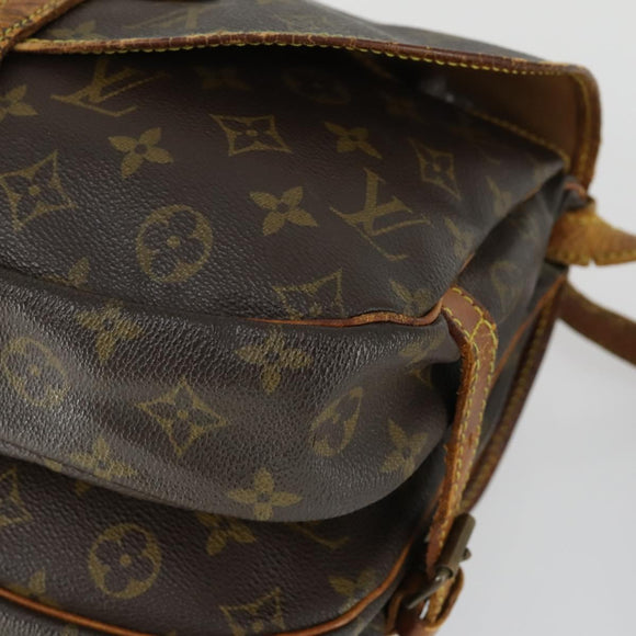 LOUIS VUITTON Monogram Saumur 30 Shoulder Bag M42256 LV Auth BA10158