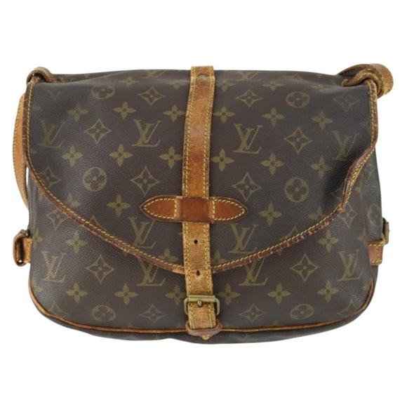 LOUIS VUITTON Monogram Saumur 30 Shoulder Bag M42256 LV Auth BA10158