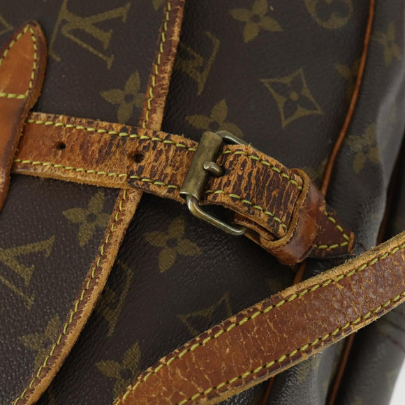 LOUIS VUITTON Monogram Saumur 30 Shoulder Bag M42256 LV Auth BA10158