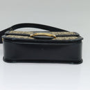 CELINE C Sulky Shoulder Bag Canvas Navy Gold Auth BA1018-5