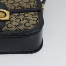 CELINE C Sulky Shoulder Bag Canvas Navy Gold Auth BA1018-15