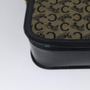 CELINE C Sulky Shoulder Bag Canvas Navy Gold Auth BA1018-16