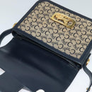 CELINE C Sulky Shoulder Bag Canvas Navy Gold Auth BA1018-10