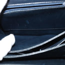 CELINE C Sulky Shoulder Bag Canvas Navy Gold Auth BA1018-22