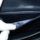 CELINE C Sulky Shoulder Bag Canvas Navy Gold Auth BA1018-23