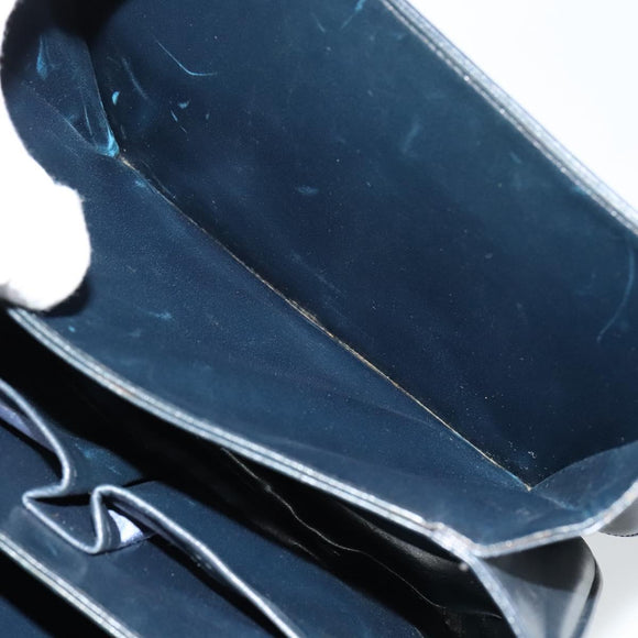 CELINE C Sulky Shoulder Bag Canvas Navy Gold Auth BA1018