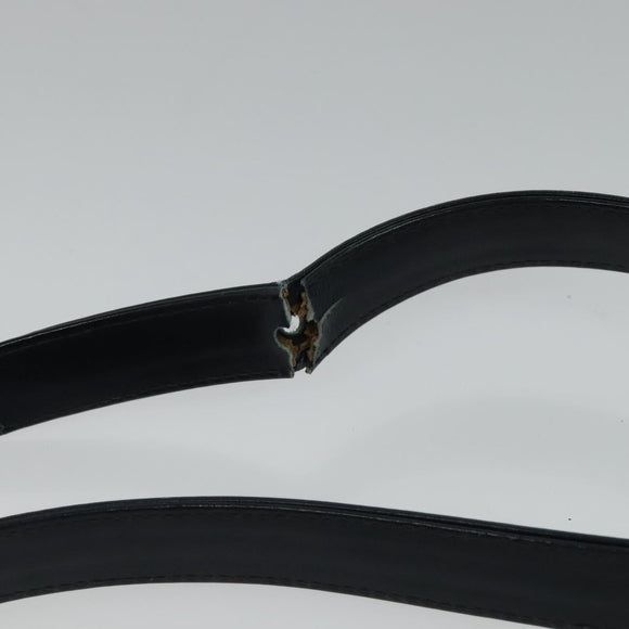 CELINE C Sulky Shoulder Bag Canvas Navy Gold Auth BA1018