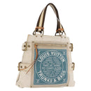 LOUIS VUITTON Cruise line Glove Shopper MM Bag Canvas Beige M95114 Auth BA10185-1