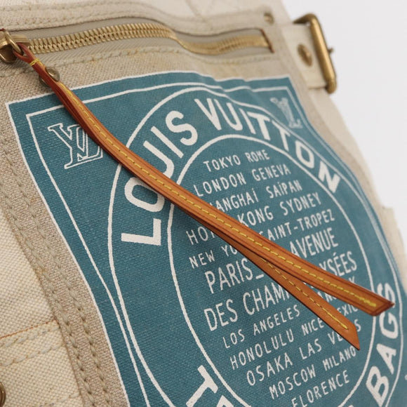 LOUIS VUITTON Cruise line Glove Shopper MM Bag Canvas Beige M95114 Auth BA10185