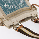 LOUIS VUITTON Cruise line Glove Shopper MM Bag Canvas Beige M95114 Auth BA10185-6