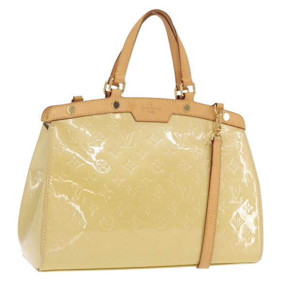 LOUIS VUITTON Monogram Vernis Blair MM Hand Bag Beige M90180 LV Auth BA10195