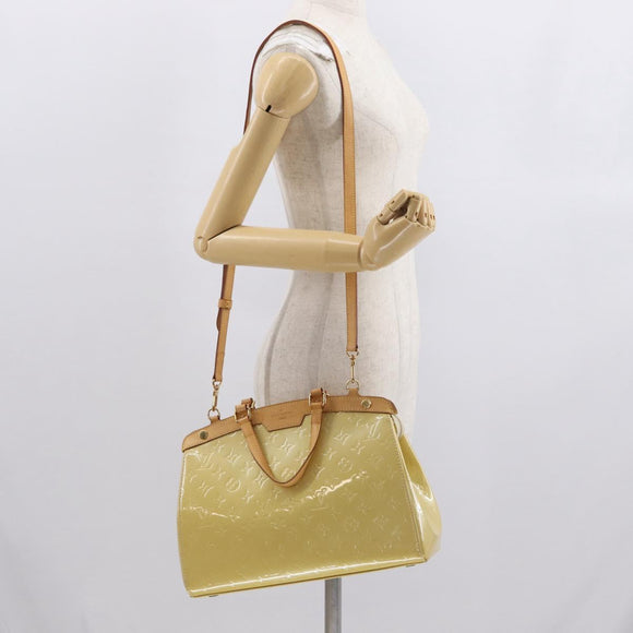 LOUIS VUITTON Monogram Vernis Blair MM Hand Bag Beige M90180 LV Auth BA10195