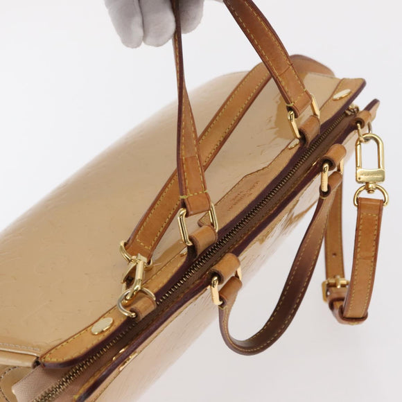 LOUIS VUITTON Monogram Vernis Blair MM Handtas Rose Velur M91588 Auth BA10196