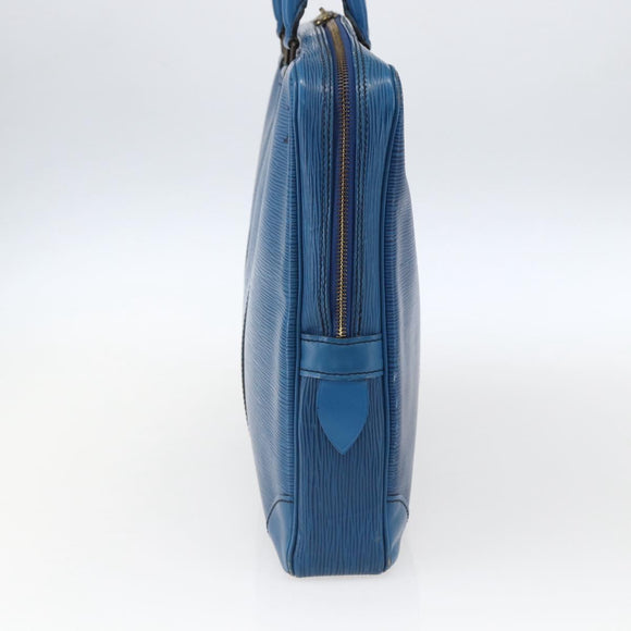 LOUIS VUITTON Epi Porte Documents Voyage Business Bag Blue M41144 Auth BA10197