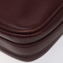 CARTIER Must Line Shoulder Bag Leather Wine Red Gold Auth BA1020-12