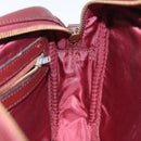 CARTIER Must Line Shoulder Bag Leather Wine Red Gold Auth BA1020-17