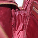 CARTIER Must Line Shoulder Bag Leather Wine Red Gold Auth BA1020-18