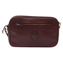 CARTIER Must Line Shoulder Bag Leather Wine Red Gold Auth BA1020-2