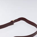 CARTIER Must Line Shoulder Bag Leather Wine Red Gold Auth BA1020-8