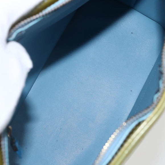 LOUIS VUITTON Monogram Vernis Houston Hand Bag Baby Blue M91005 LV Auth BA10225