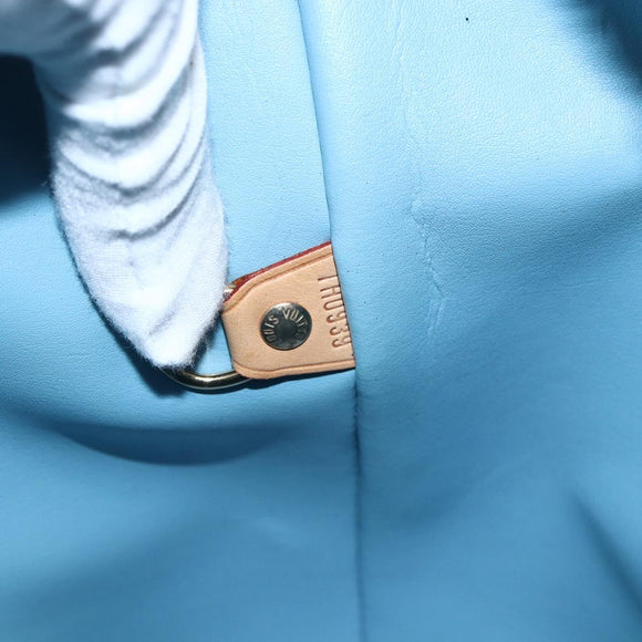 LOUIS VUITTON Monogram Vernis Houston Hand Bag Baby Blue M91005 LV Auth BA10225