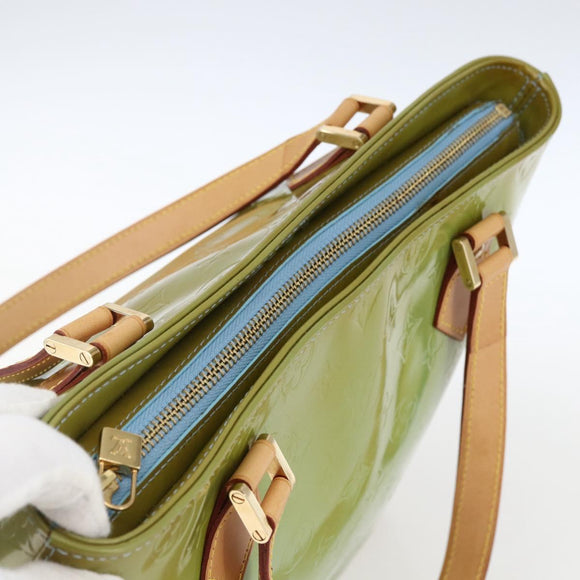LOUIS VUITTON Monogram Vernis Houston Hand Bag Baby Blue M91005 LV Auth BA10225