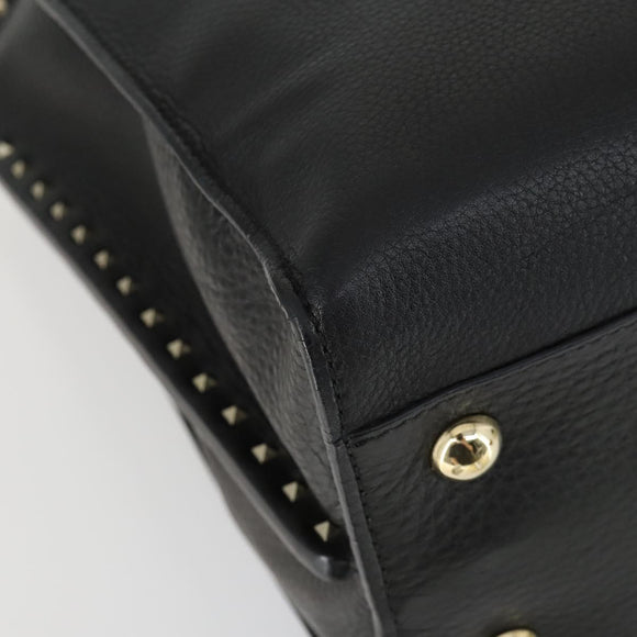 VALENTINO Handtasche Leder 2-Wege Schwarz Gold Authentisch BA10227