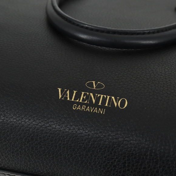 VALENTINO Handtasche Leder 2-Wege Schwarz Gold Authentisch BA10227