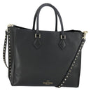 VALENTINO Handtasche Leder 2-Wege Schwarz Gold Authentisch BA10227-1