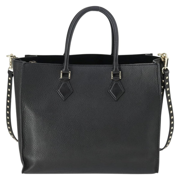 VALENTINO Handtasche Leder 2-Wege Schwarz Gold Authentisch BA10227
