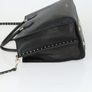 VALENTINO Handtasche Leder 2-Wege Schwarz Gold Authentisch BA10227-4